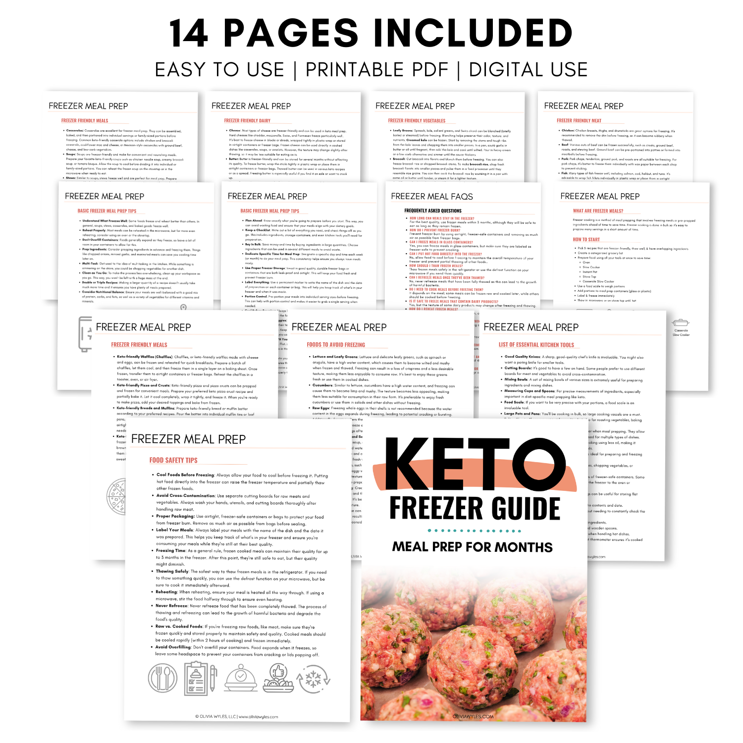 Keto Freezer Meal Prep eBook (14 Pages)