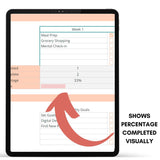 Mockup of Healthy Habit Tracker showing the visual percentage completed