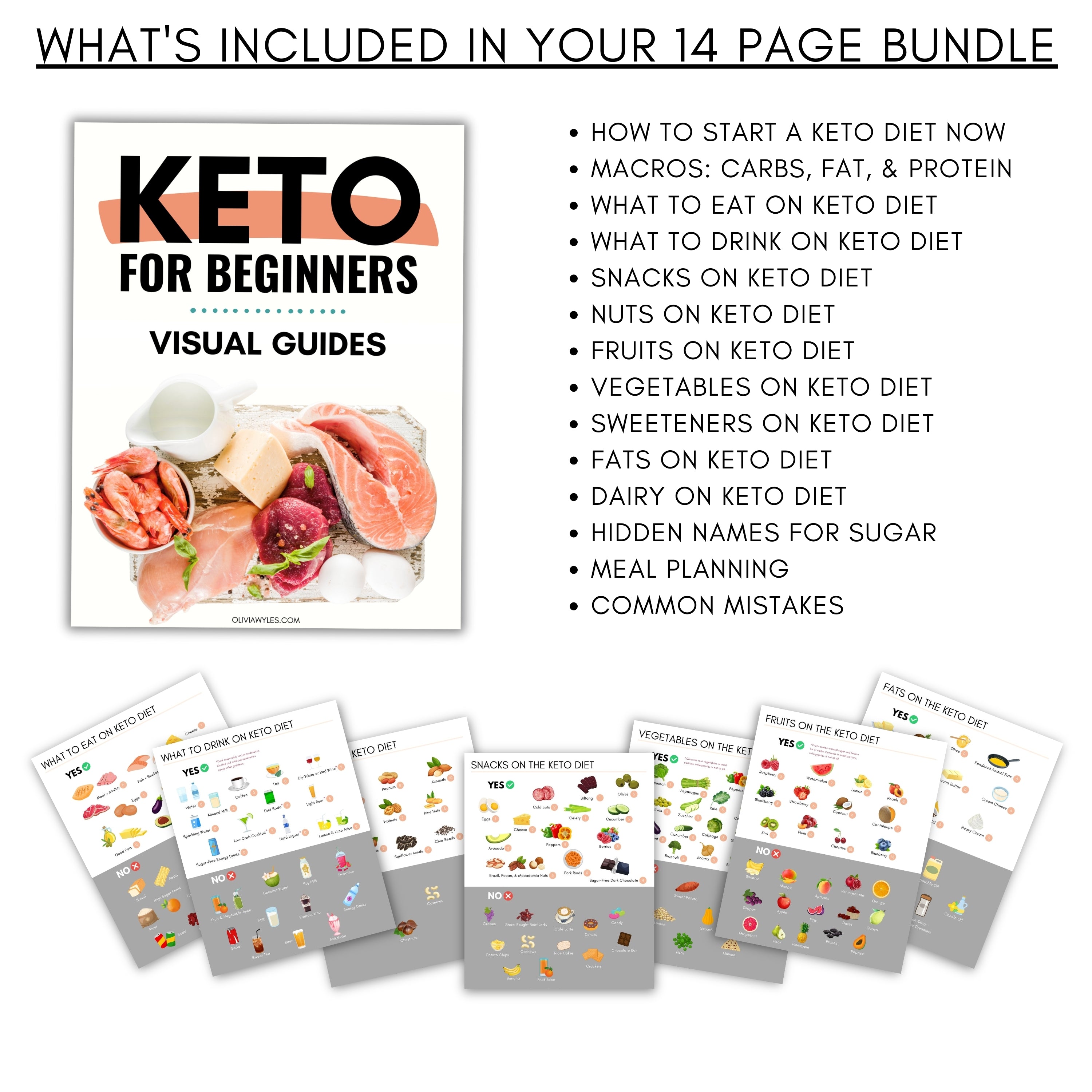 Keto Visual Guides Printable (14 Pages)