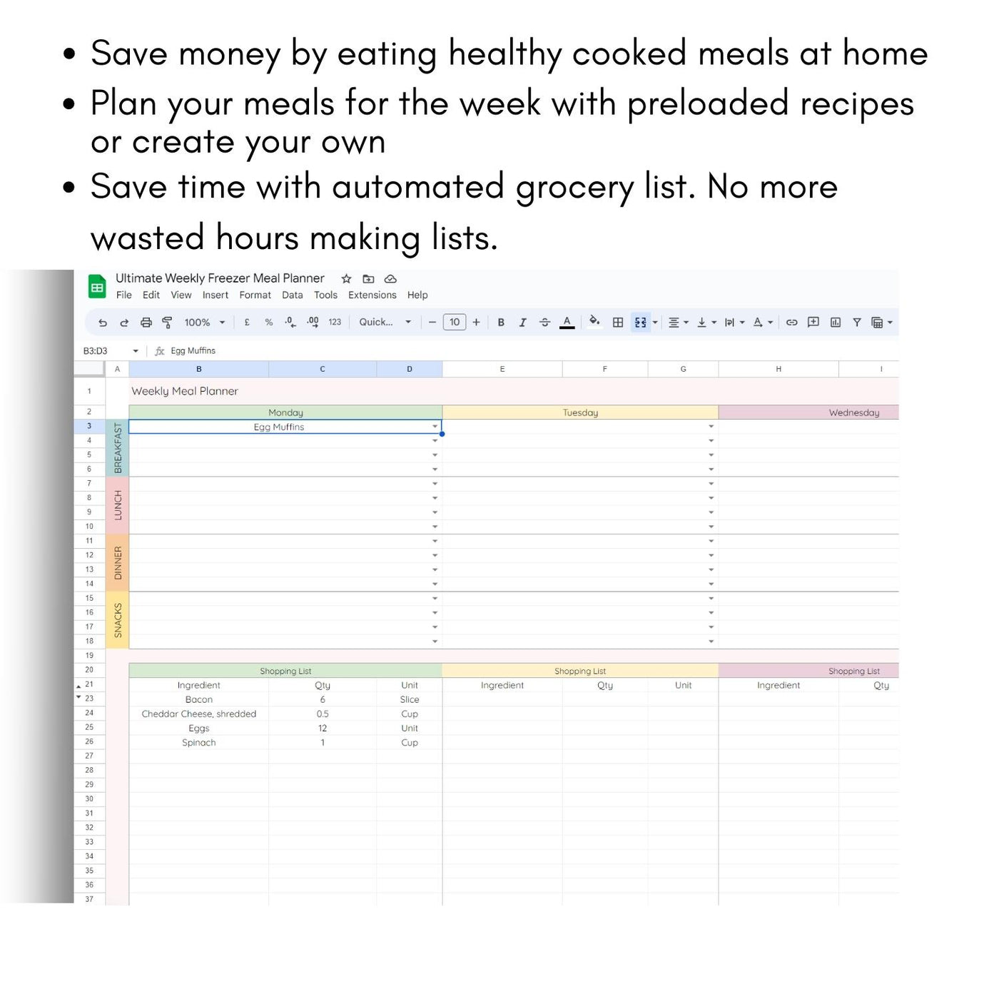 Painless Prepping: Ultimate Freezer Meal Prep Spreadsheet