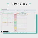 Mockup of Healthy Habit Tracker showing how to use this spreadsheet in Google sheets.