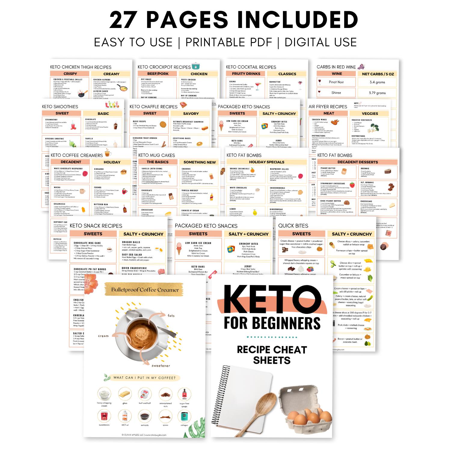 keto-for-beginners-recipe-cheat-sheets for Beginner Free Keto Cheat Sheet Printable Keto for Beginners: Recipe Cheat Sheets for Beginner Free Keto Cheat Sheet Printable